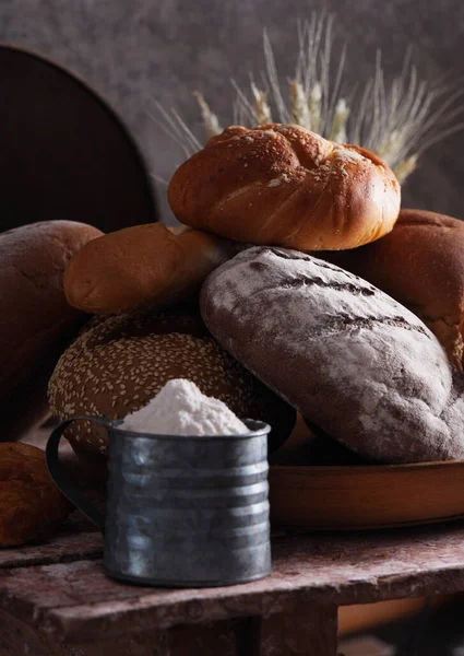 Surtido Panadería Pan Fresco Bollos —  Fotos de Stock