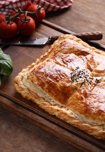 Homemade Puff Pastry Meat Pie — Stock Photo, Image