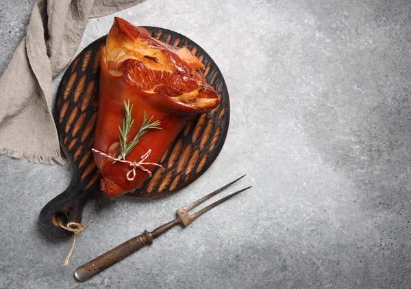 Baked Pork Knuckle Mustard Cabbage — Stock Photo, Image