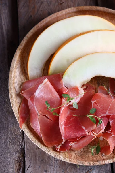 Italian Snack Prosciutto Ham Antipasto — Stock Photo, Image