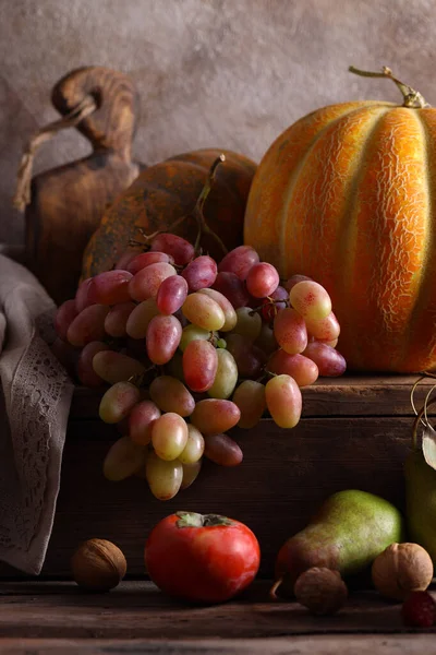 Stilleven Rijp Biologisch Fruit Herfst Oogst — Stockfoto