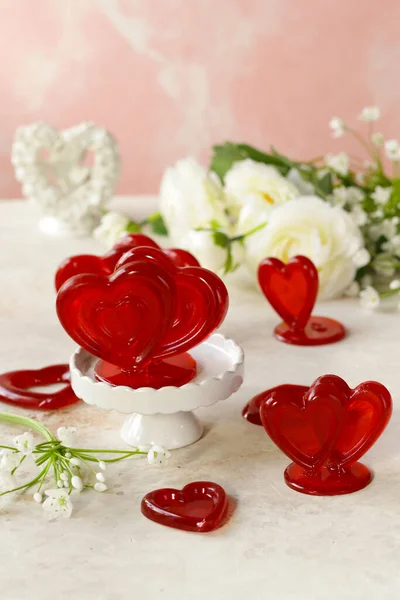 Dessert Festif Pour Saint Valentin Vacances — Photo