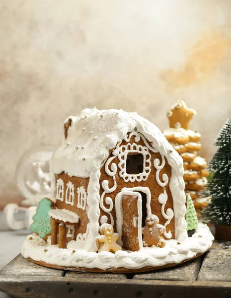 Świąteczny Domek Piernika Słodycze Dekoracje — Zdjęcie stockowe