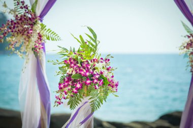 Tayland plaj düğün set up.