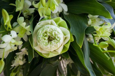 Sahildeki bir düğün töreninde çiçek aranjmanı..