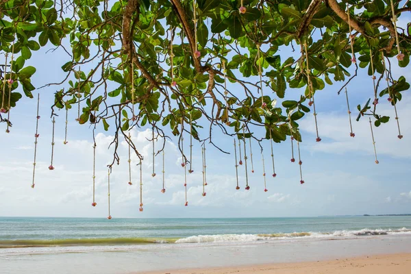 Arranjo Floral Uma Cerimônia Casamento Praia — Fotografia de Stock