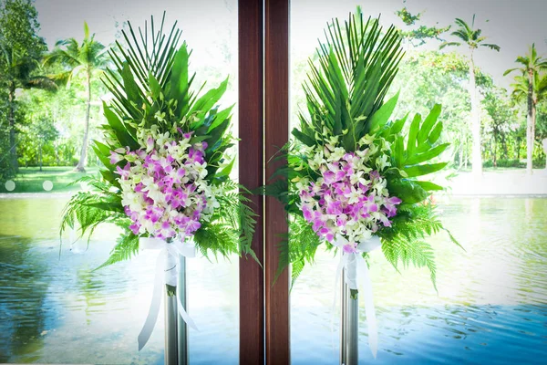 Bloemen Arrangement Bij Een Ceremonie Van Het Huwelijk Thailand — Stockfoto