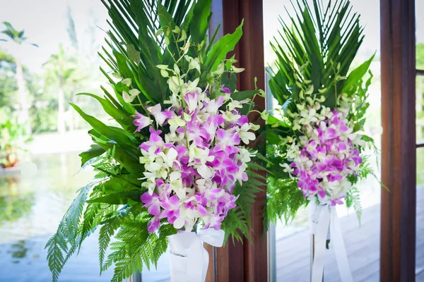 Blumenschmuck Bei Einer Hochzeitszeremonie Thailand — Stockfoto