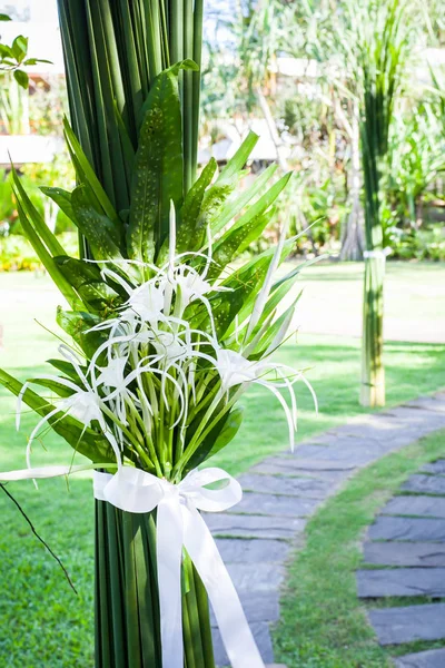 Blumenschmuck Bei Einer Hochzeitszeremonie Thailand — Stockfoto