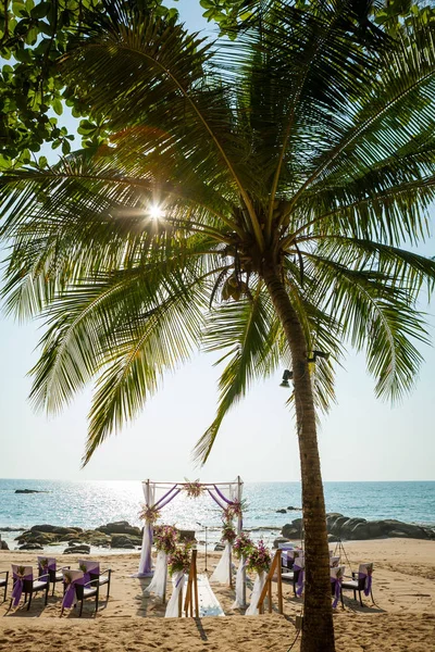 Hochzeitsbogen Strand Süden Thailands — Stockfoto