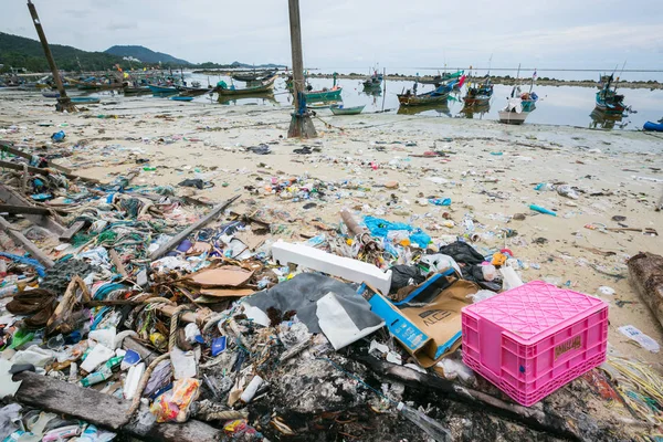 Koh Samui Thailand April Müll Strand Koh Samui Thailand — Stockfoto