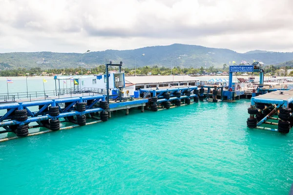 Porto Marittimo Seatran Terminal Traghetti Molo Koh Samui Surat Thani — Foto Stock