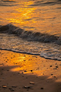 güzel gün batımı ve deniz dalgası 