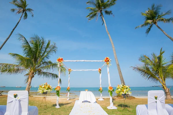 Installation de mariage de plage — Photo