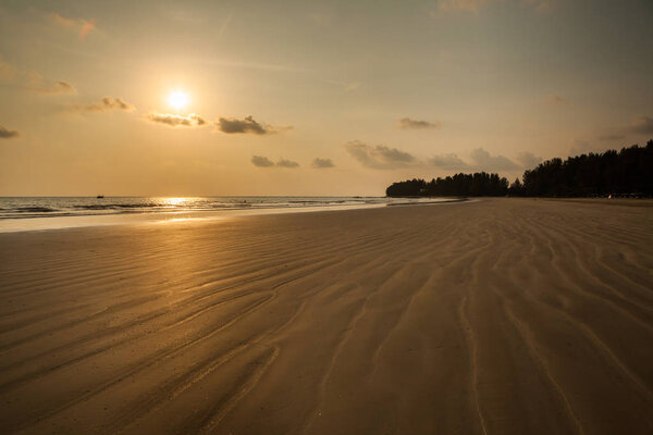 Sunset on Khao Lak beach.Phang nga, Thailand.