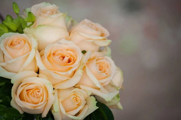 玫瑰花束 婚礼花束的特写 — 图库照片