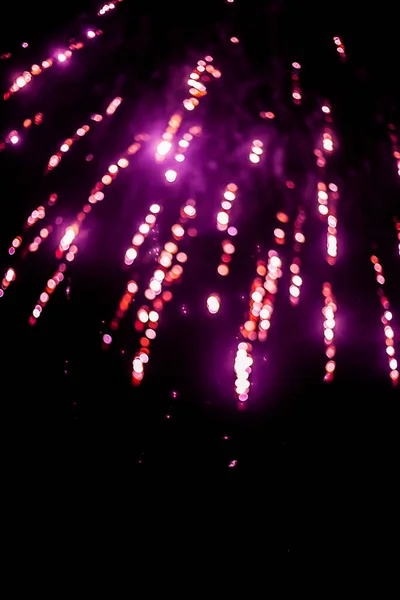 Bunte Feuerwerks Bokeh Unschärfe Auf Dunklem Hintergrund — Stockfoto