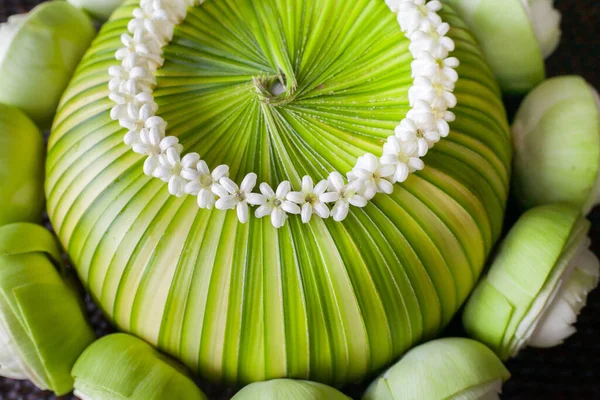 Flor Configuração Lótus Para Cerimônia Casamento Tailandesa Praia — Fotografia de Stock