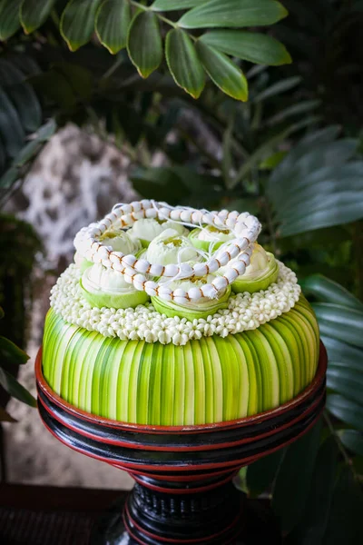 Цветок Лотоса Тайской Свадебной Церемонии Пляже — стоковое фото