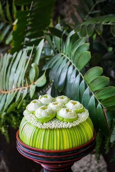 Fleur Configuration Lotus Pour Cérémonie Mariage Thaïlandaise Sur Plage — Photo