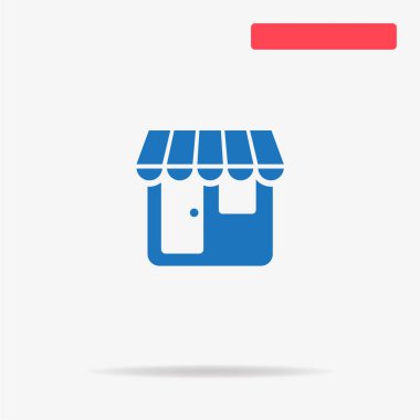 Dükkanı simgesi. Vektör konsept illüstrasyon tasarımı için.