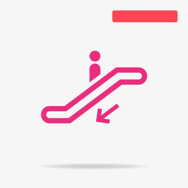 Yürüyen merdivenle simgesi. Vektör konsept illüstrasyon tasarımı için.