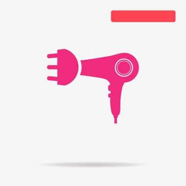 Saç kurutma makinesi simgesi. Vektör konsept illüstrasyon tasarımı için.