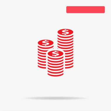 Sikke simge. Vektör konsept illüstrasyon tasarımı için.