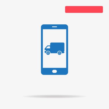 Mobil teslim simgesi. Vektör konsept illüstrasyon tasarımı için.