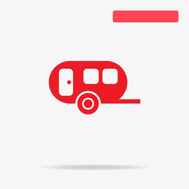 Römork simgesi. Vektör konsept illüstrasyon tasarımı için.