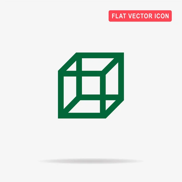 Cube Icon Vector Concept Illustration Design — Stock Vector