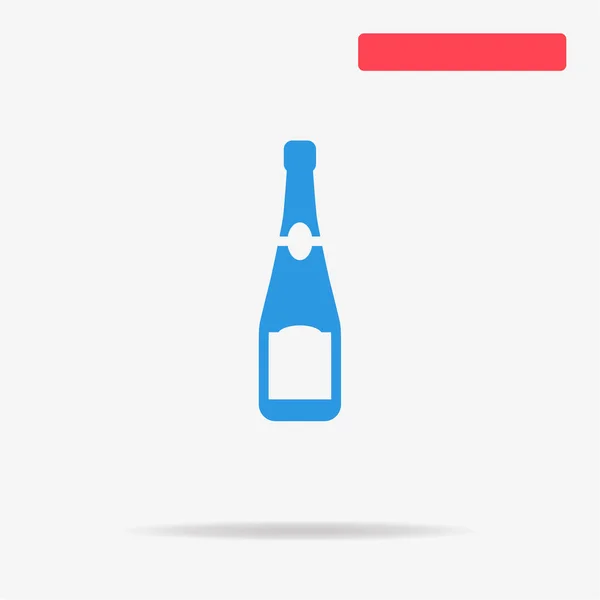 Champagne Bottle Icon Vector Concept Illustration Design — Stock Vector