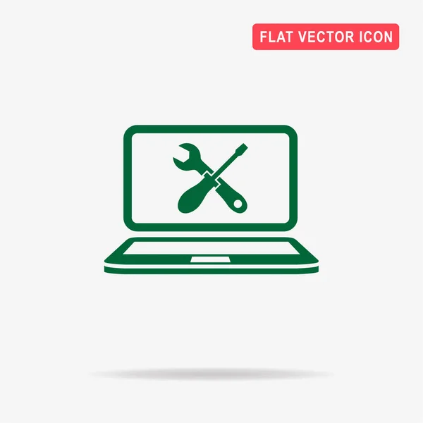 Repair Computer Icon Vector Concept Illustration Design — Stock Vector