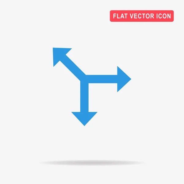 Pfeil Symbol Drei Richtungen Vektor Konzept Illustration Für Design — Stockvektor