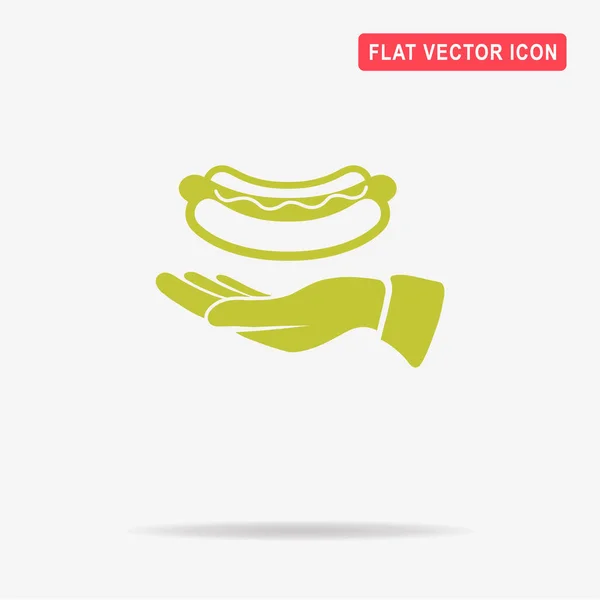 Хот Дог Значок Руки Векторная Концепция — стоковый вектор