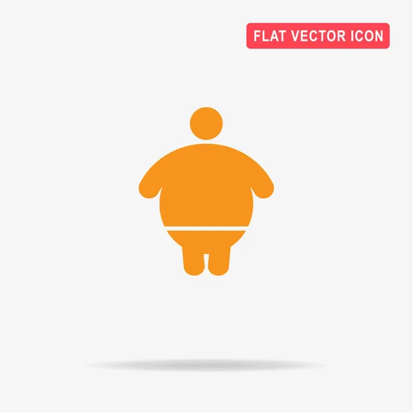 Overweight Man Icon Vector Concept Illustration Design — Stock Vector