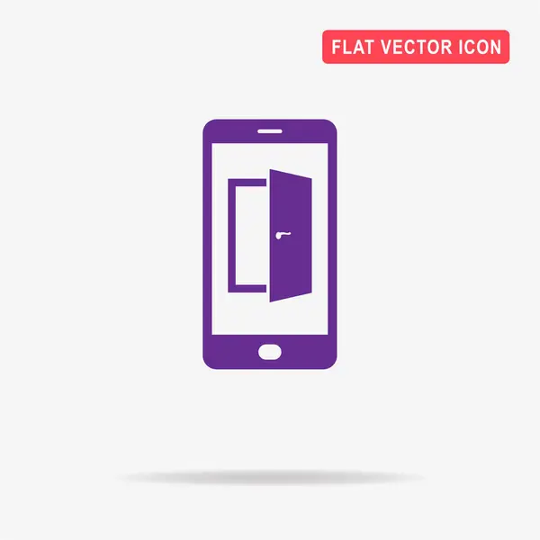 Mobile Door Icon Vector Concept Illustration Design — Stock Vector