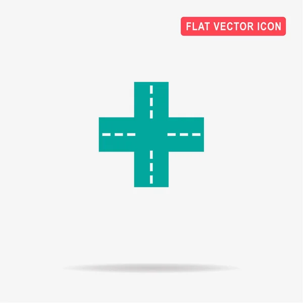 Crossroad Icon Vector Concept Illustration Design — Stock Vector