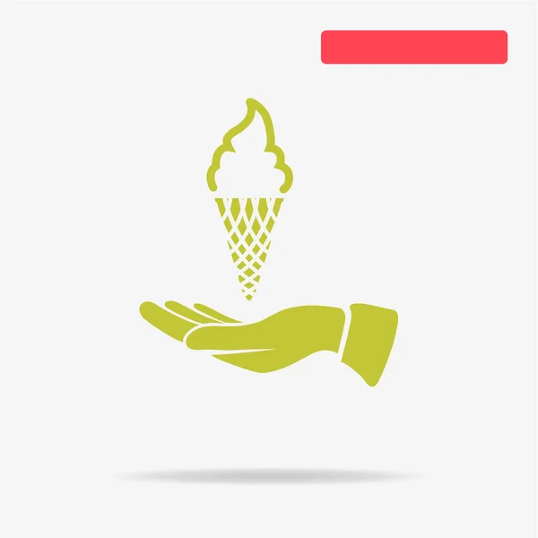 Ice Cream Hand Icon Vector Concept Illustration Design — Stock Vector