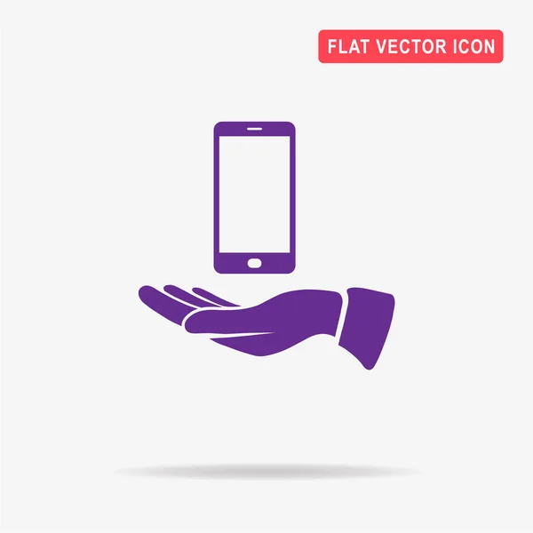 Смартфон Значок Руки Векторная Концепция — стоковый вектор