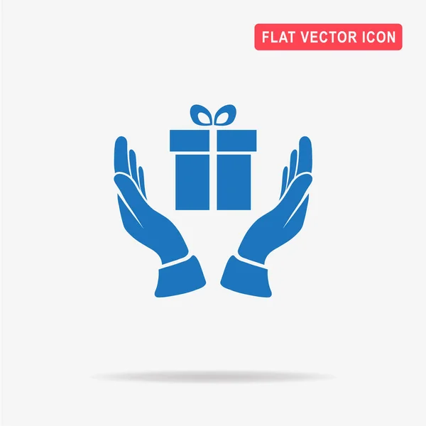 Gift and hands icon. Vector concept illustration for design.