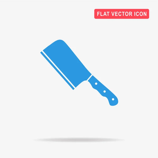 Vlees Cleaver Mes Pictogram Vectorillustratie Concept Voor Ontwerp — Stockvector