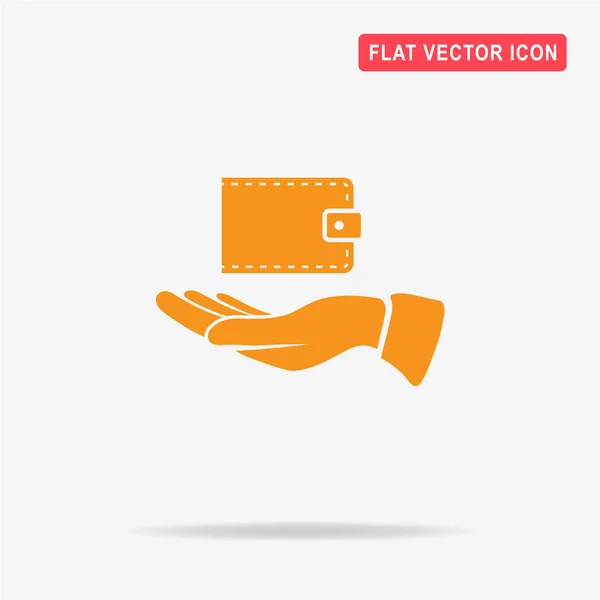 Wallet Hand Icon Vector Concept Illustration Design — Stock Vector