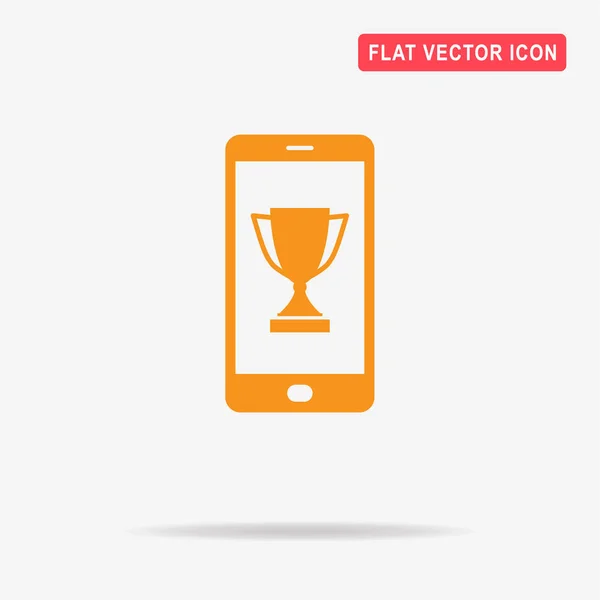 Mobiele Winnaar Beker Pictogram Vectorillustratie Concept Voor Ontwerp — Stockvector