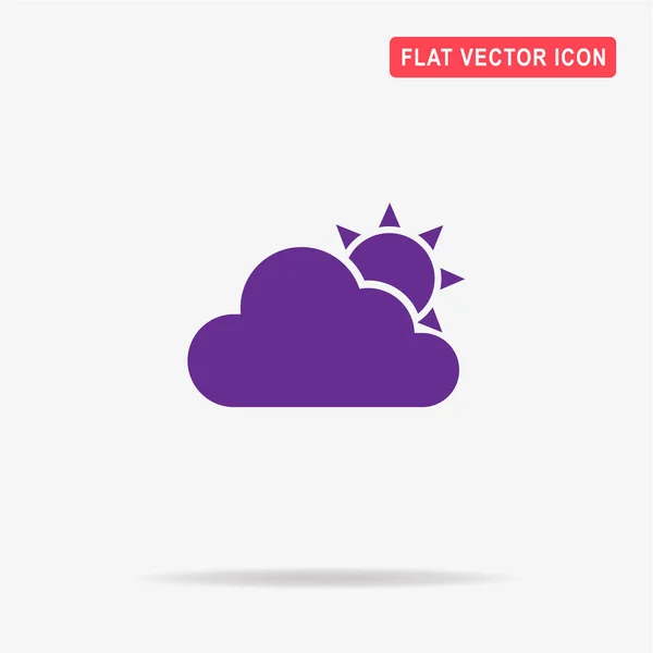 Sonne Mit Wolken Vektor Konzept Illustration Für Design — Stockvektor