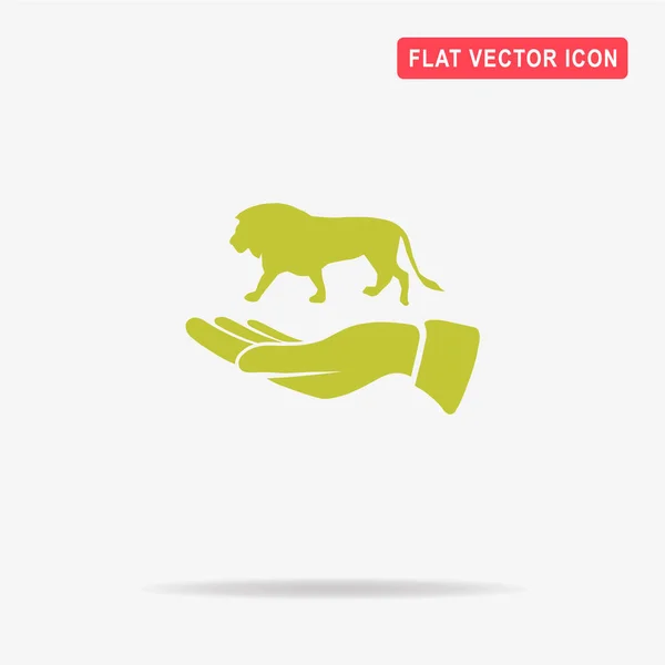 Leeuw Hand Pictogram Vectorillustratie Concept Voor Ontwerp — Stockvector