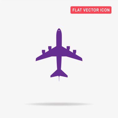 Uçak ikonu. tasarım için vektör çizimi.
