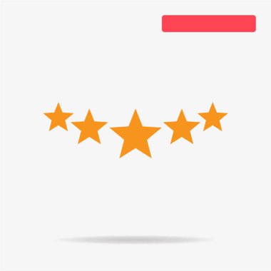 5 yıldız simgesi. Vektör konsept illüstrasyon tasarımı için.