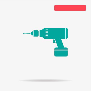 Matkap simgesi. Vektör konsept illüstrasyon tasarımı için.