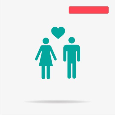 Aşk simgesi. Vektör konsept illüstrasyon tasarımı için.